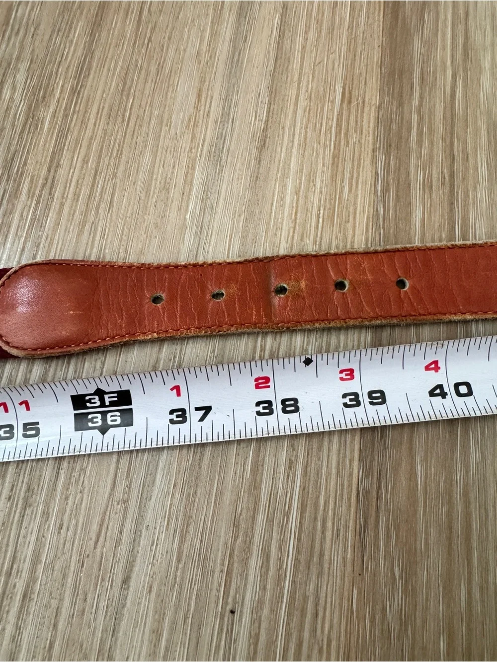 Striped Webbed Canvas Leather Belt Solid Brass Buckle Size 38 Preppy
